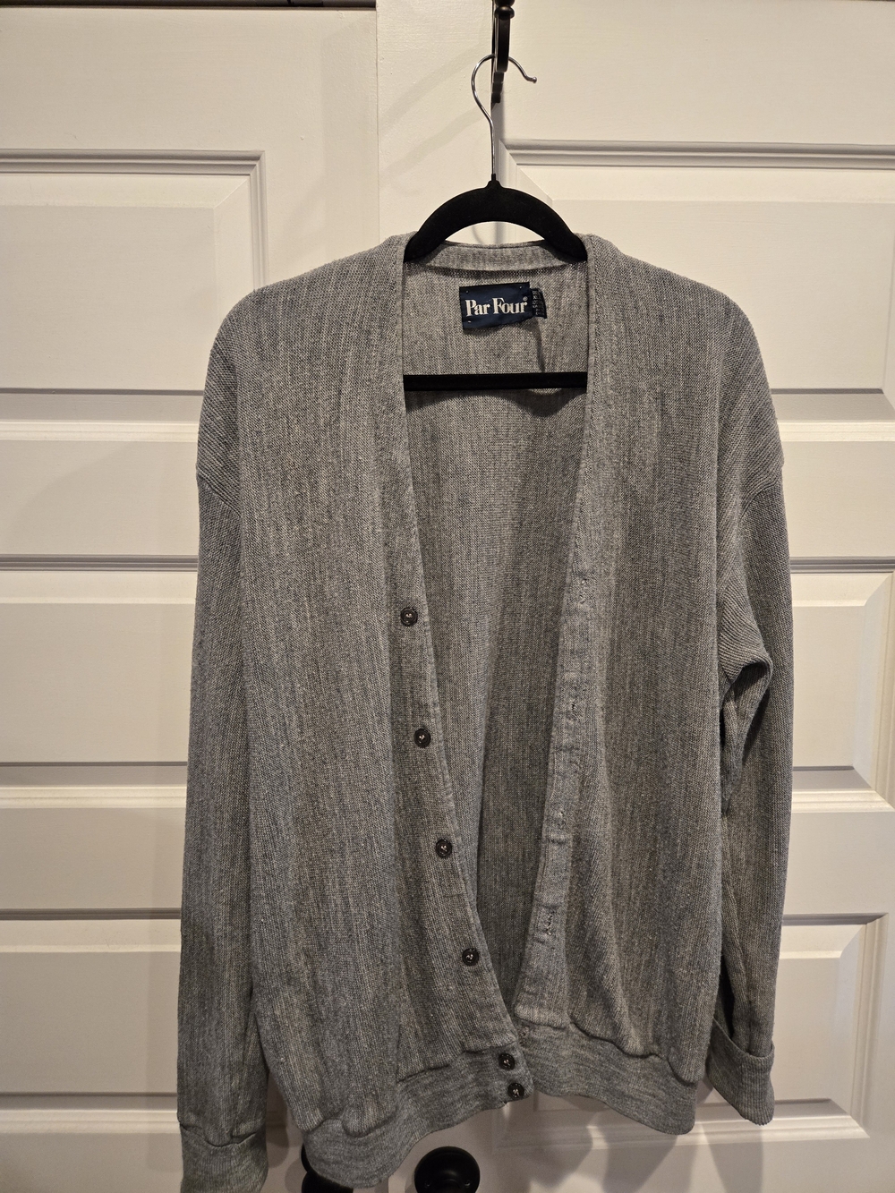 Grey Button-Front Cardigan